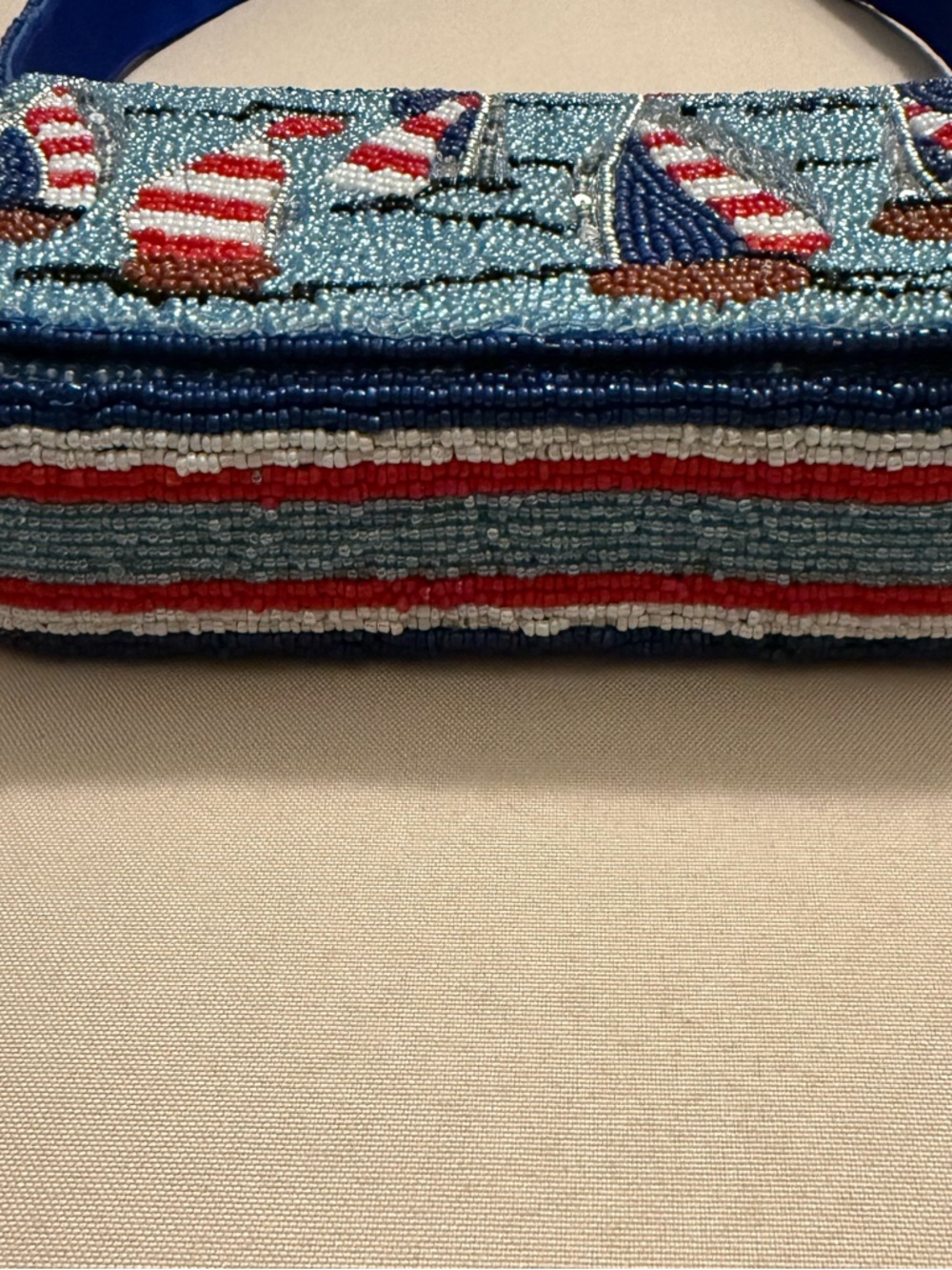 New Release India Beaded Bag Sailboats with Sailboat Bag Charm - Picture 10 of 11